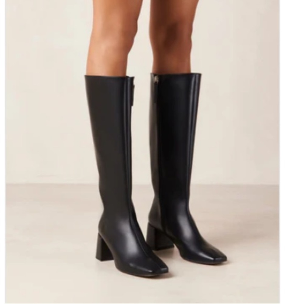 Alohas Vegan Black Leather Boots size 39, 8-8.5